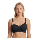 Seamless Bra - Nuvia |Siyah Lazer Kesim Klipsli Önden Açılabilir Rib Dokulu Dikişsiz Emzirme Sütyeni