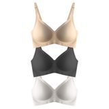 Seamless Bra - Pure | Lazer Kesim Dikişsiz Ayarlanabilir Askılı Balensiz Kadın Sütyen 3'lü Paket