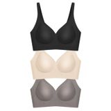 Seamless Bra - Slight | Lazer Kesim Dikişsiz Dilim Detaylı Balensiz Kadın Sütyen 3'lü Paket-3