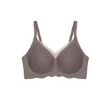 Seamless Bra - Touch | Kahverengi Lazer Kesim Dikişsiz Tül ve Dalga Detaylı Balensiz Kadın Sütyen
