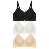 Seamless Bra - Touch | Lazer Kesim Dikişsiz Tül ve Dalga Detaylı Balensiz Kadın Sütyen 3'lü Paket