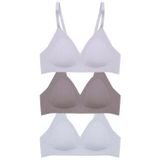 Seamless Bra - Velour | Lazer Kesim Balensiz Üçgen Form Dikişsiz Kadın Sütyen 3'lü Paket