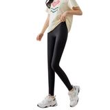 Seamless Buz İpek Yüksek Bel Yoga Tayt, Spor, Nefes Alabilir, W1022 (SİYAH)