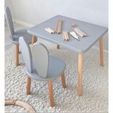 SEAPOL Oyun ve Aktivite Masa Seti - 1(BİR) Adet Masa + 2(İKİ) Adet Sandalye - Tavşan Country Grey