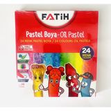 Searock Fatih 24 Renk Pastel Boya Seti Çocuklar Için Güvenli Canlı Renkler Okul Resim Boyası