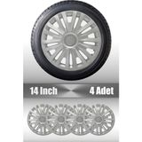 Seat Ibiza Cordoba 14" Inç Uyumlu 4 Adet 1 Takım Gri Kırılmaz Esnek Jant Kapağı 015 - Universal