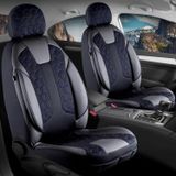 Seat İbiza ESKİ Lüx Deri Detaylı Oto Koltuk Kılıfı Ön Arka Takım Cyrus SİYAH MAVİ