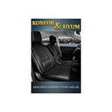 Seat İbiza ESKİ Lüx Deri Oto Koltuk Kılıfı Ön Arka Takım Set Safir Serisi TAM SİYAH