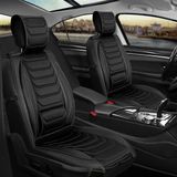 seat Ibiza Eski Uyumlu Yarı Deri Oto Koltuk Kılıfı Ön/arka Set (Eyfel Seri) Siyah Renk