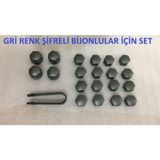 Seat Ibiza Leon Toledo - Bijon Kapagi 20 Adet Set Siyah Gri Renk 312719998