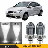 Seat İbiza Mk4 2008-2017 Uyumlu Mercekli Far Ampulü Led Xenon Beyaz Renk Far Şimşek Etkili Csp Led Lamba Uzun Kısa 2 Adet Takım