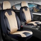 Seat İbiza YENİ Lüx Deri Detaylı Oto Koltuk Kılıfı Ön Arka Takım Cyrus BEJ SİYAH
