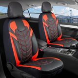 seat Ibiza Yeni Uyumlu Deri Oto Koltuk Kılıfı Ön/arka 5li Set (Nova) Siyah-Kırmızı - Siyah - Kırmızı