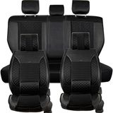 seat Ibiza Yeni Uyumlu Yarı Deri Oto Koltuk Kılıfı Ön/arka 5'li Prime Set Siyah - Elit