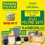 Seat Leon 1.2 TSI Mann-filter Filtre Bakım Seti 2013-2017 CJZ,CY