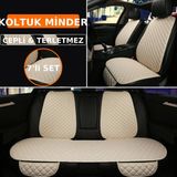 Seat Leon 2011-2012 Uyumlu 7 Parça Kapitone Araba Koltuk Kumaş Kumaş Bej - Kaymaz | Trobus