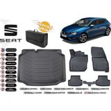Seat Leon 2013 Model Bagaj Havuzu+4d Araca Özel Havuzlu Paspas Takımıı Rice - Siyah