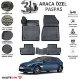 Seat Leon 2015 Model Tam Uyumlu Kokusuz 3D Havuzlu Paspas - Siyah