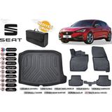 Seat Leon 2022 Model Bagaj Havuzu+4d Araca Özel Havuzlu Paspas Takımıı Rice - Siyah