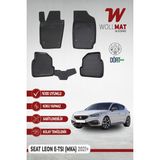 Seat Leon 4 Paspas 2021 Sonrası E Tsi Otomatik ve Manuel Uyumlu 3D Havuzlu Paspas Seti - Siyah