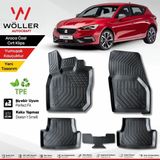 Seat Leon 4 Paspas 2021 Sonrası E Tsi Otomatik ve Manuel Uyumlu 3D Havuzlu Wöller Paspas - Siyah