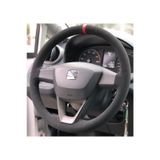 Seat Leon Alcantara Nubuk Dikmeli Direksiyon Kılıfı Kırmızı Yüzüklü