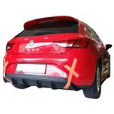 Seat Leon Mk3 İcin 5F (2013-2016) Style Uyumlu Custom Arka Tampon Eki - Difuzor (Plastik)