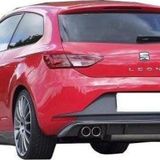 Seat Leon Uyumlu Mk3 (2013-2016) Fr Arka Tampon Eki - Difüzör (Plastik)