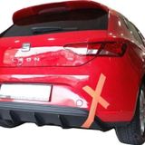 Seat Leon Uyumlu Mk3 5F (2013-2016) Style Uyumlu Custom Arka Tampon Eki - Difüzör (Plastik)