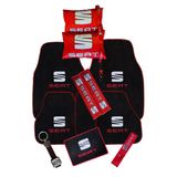 Seat Uyumlu 5'Li Oto Paspas & Araç Boyun Yastığı - Emniyet Kemer Pedi / Seat Full Oto Aksesuar Seti
