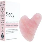 Seay Pembe Kuvars Taşı Gua Sha Yüz Bakımı Kalp Guasha Pembe Quartz Face Guasha 1. Kalite - Çok Renkli