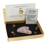 Seay Pembe Kuvars Taşı Gua Sha Yüz Bakımı Kalp Guasha Pembe Quartz Face Guasha 1. Kalite