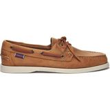 Sebago Docksides Erkek Deri Ayakkabı Kahverengi Bağcıklı Düz Tabanlı Hakiki Deri Günlük Kullanım İçin