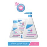 Sebamed Bebek Günlük Bakım Seti pH 5.5 Göz Yakmayan Şampuan Cilt Bakım Yağı ve Pişik Kremi Ekonomik Boy