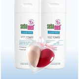 Sebamed Clear Face Akne Eğilimli Cilt - Gözenek Sıkılaştırıcı Siyah Nokta Karşıtı Temizleyici Tonik 200 ml 2 Adet + Makyaj Süngeri Hediye
