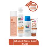 Sebamed Kişisel Bakım Paketi Çatlak Karşıtı Cilt Bakım Yağı ve 50+ SPF Güneş Kremi, Deodorant Set