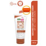 Sebamed Yüz Güneş Kremi SPF 50+ 50 ml UVA UVB Filtreli E Vitamini Yüksek Koruma Makyaj Çantası Hediyeli Set