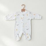 Sebi Bebe Fil Zürafa Bebek Tulumu 9543 - Mavi - 3 - 6 Ay