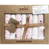 Sebi Bebe Müslin Bebek Ağız Mendili 7'li 2009 - Ekru - Pembe - Yenidoğan