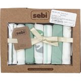 Sebi Bebe Müslin Bebek Ağız Mendili 7'li 2009 - Ekru - Yeşil - Yenidoğan