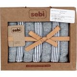 Sebi Bebe Müslin Bebek Ağız Mendili 7'li 2009 - Siyah - Beyaz - Yenidoğan
