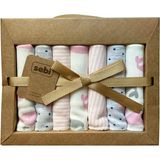 Sebi Bebe Müslin Bebek Ağız Mendili 7'li Ekru-Pembe, IB76590 - Çok Renkli