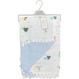 Sebi Bebe Ponponlu Battaniye 70X90CM 9212 - Açık Mavi - 70 x 90 cm