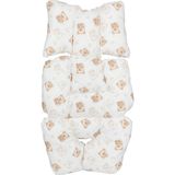 Sebi Bebe Sebi Standart Bebek Arabası ve Puset Minderi 72084 15 kg Taşıma Kapasitesi ile Rahat Kullanım - Beyaz - Kahverengi