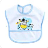 Sebi Bebe Sıvı Geçirmez Cepli PVC Mama Önlüğü (001-8440)-MAVİ - Mavi - 0 - 12 Ay