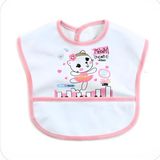 Sebi Bebe Sıvı Geçirmez Cepli Pvc Mama Önlüğü (001-8440)-Pembe - 0 - 1 Yaş
