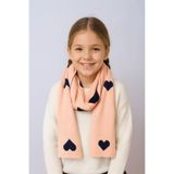 Sebir Moda Kalp Desenli Çift Taraflı Triko Çocuk Atkısı(5-10 Yaş, 30x140cm)