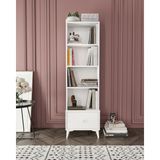 Sebor 4 Raflı 1 Çekmeceli Kitaplık - 171 x 50 - Beyaz