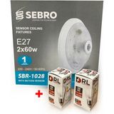 Sebro Hareket Sensörlü Tavan Armatürü 360 Derece Lamba + 2 Adet 5W LED Ampul