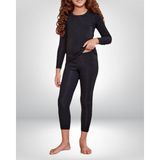 Sebura Unisex Pamuklıu Likralı Basic Termal Kız Çocuk Tayt Çocuk Kışlık Tayt - 3 - 5 Yaş - Siyah